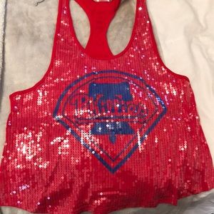 VS PINK Phillies sequin tank top
